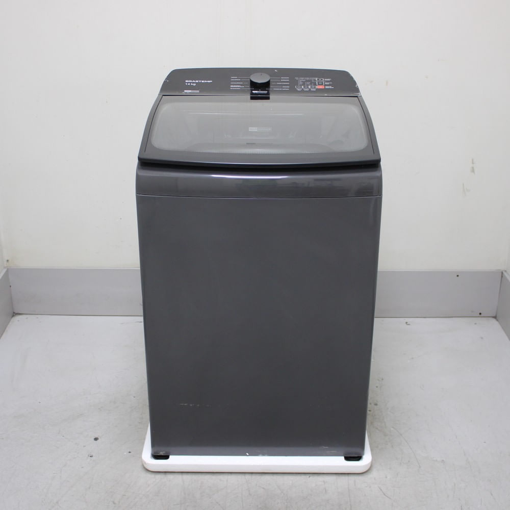Máquina De Lavar Cinza Platinum Brastemp 14Kg Com Smart Sensor E Função Reduzir Tempo - Bwj14a9as3_Wbom_Cg6399557 110V