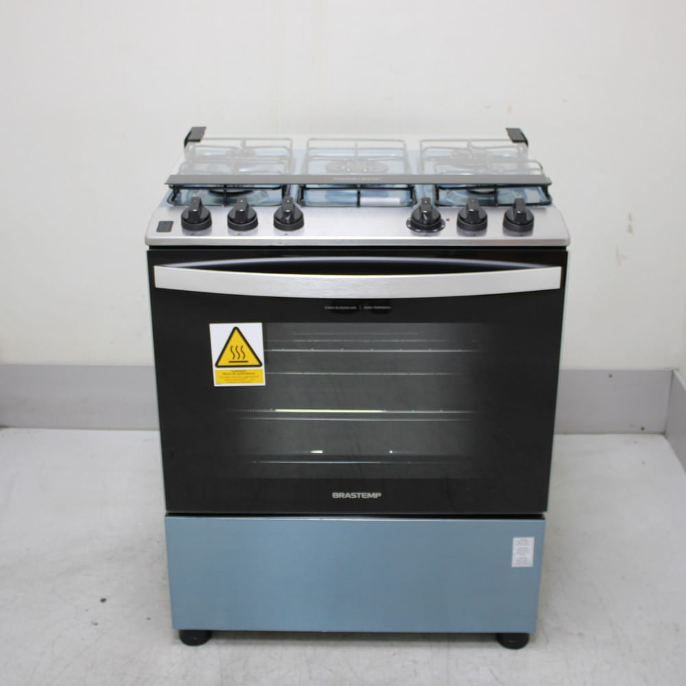 Fogão Brastemp 5 Bocas Cor Inox Com Turbo Chama - Bfs5gdrrs1_Wexcele_Cg6720100 220V