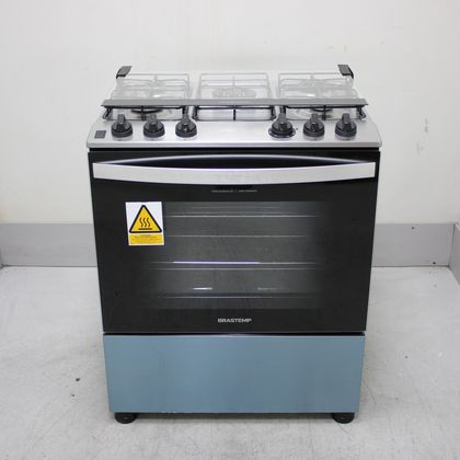 Fogão Brastemp 5 Bocas Cor Inox com Turbo Chama - BFS5GDRNS2_WOTIMO_CG6721106 110V