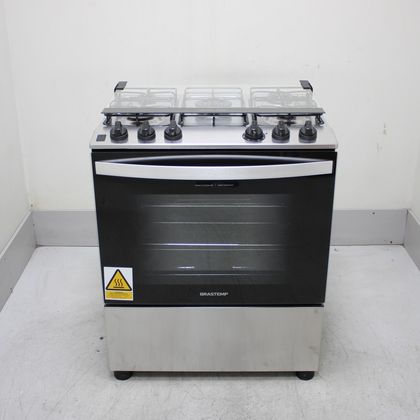 Fogão Brastemp 5 Bocas Cor Inox com Turbo Chama - BFS5GDRRS2_WOTIMO_CG6720101 220V