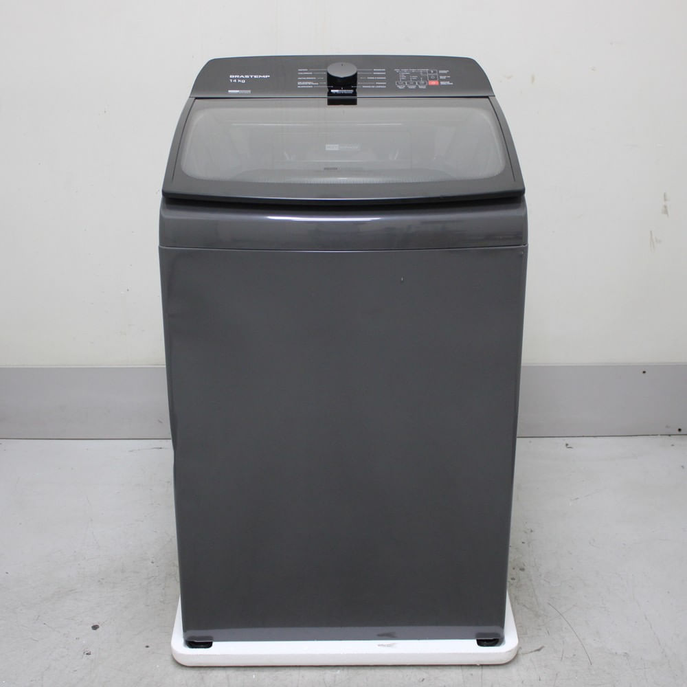 Máquina De Lavar Cinza Platinum Brastemp 14Kg Com Smart Sensor E Função Reduzir Tempo - Bwj14a9as3_Wbom_Cg6405353 110V
