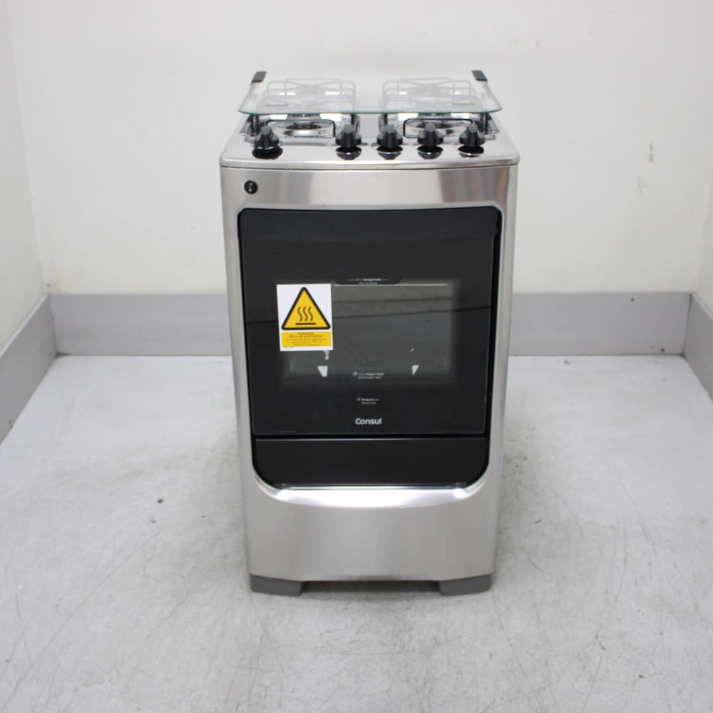 Fogão Consul 4 Bocas Inox Com Acendimento Automático - Cfo4narus3_Wbom_Cg6829018 Bivolt