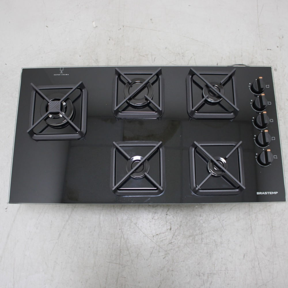 Cooktop Brastemp 5 Bocas A Gás, Grades De Ferro Fundido E Super Chama Lateral - Bds85aeus1_Wexcele_Cg6810486 Bivolt
