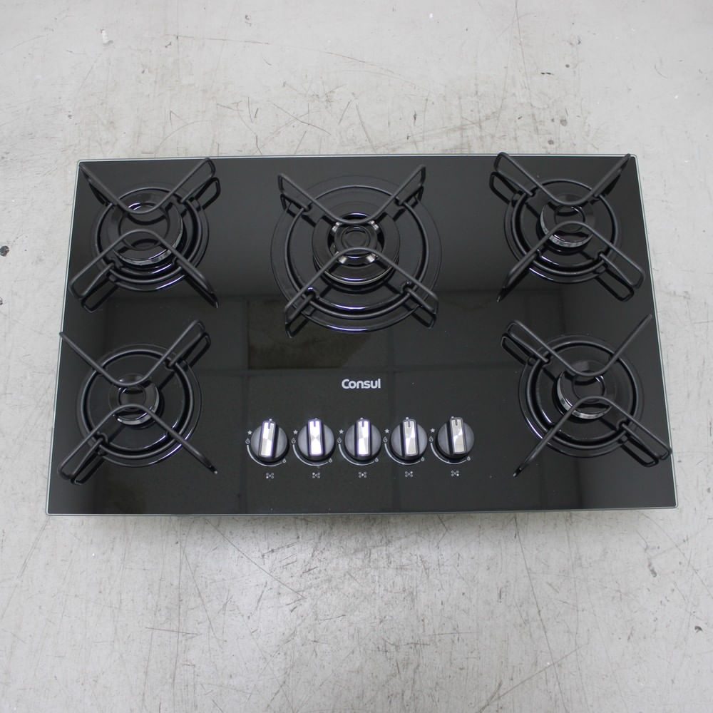Cooktop 5 Bocas A Gás Consul Com Queimadores Especiais E Mesa De Vidro - Cds75aeus3_Wbom_Cg6714428 Bivolt