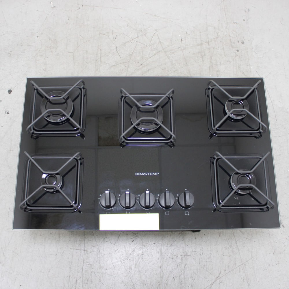 Cooktop 5 Bocas A Gás Brastemp Com Grades De Ferro Aramado E Chama Simmer - Bdd75beus3_Wbom_Cg6722379 Bivolt