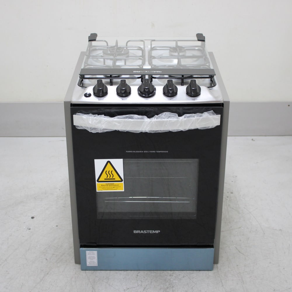 Fogão Brastemp 4 Bocas De Embutir Inox Com Dupla Chama E Grades Individuais - Byo4ebrus1_Wexcele_Cg6725070 Bivolt
