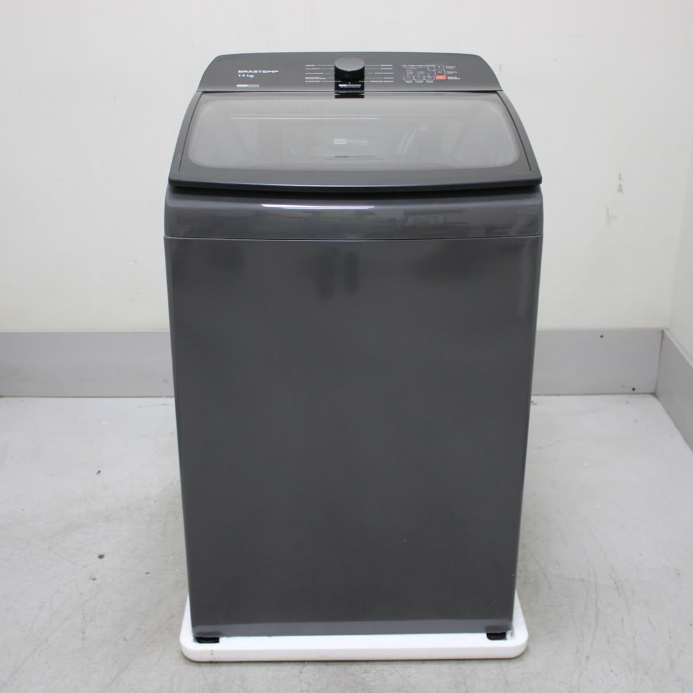 Máquina De Lavar Cinza Platinum Brastemp 14Kg Com Smart Sensor E Função Reduzir Tempo - Bwj14a9as3_Wbom_Cg6475275 110V