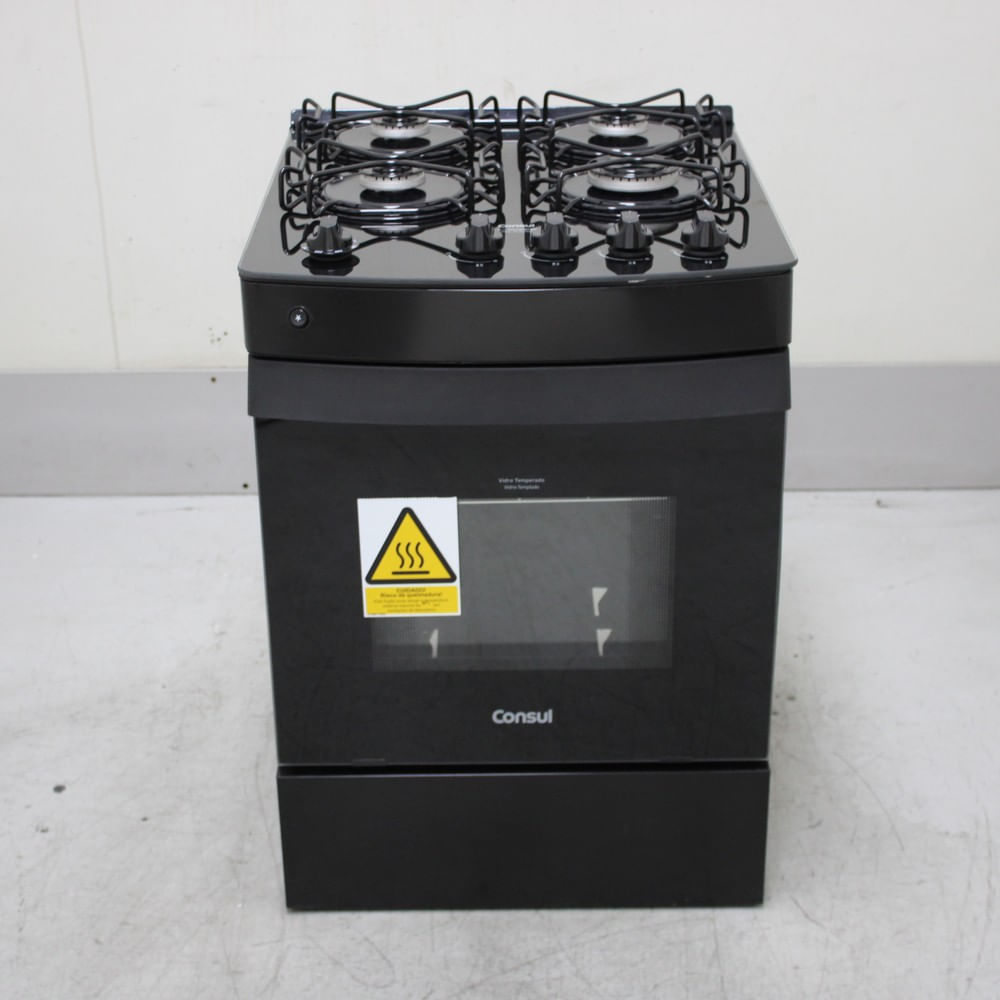 Fogão 4 Bocas Preto Consul Com Mesa De Vidro - Cfo4vceus2_Wotimo_Cg6856956 Bivolt