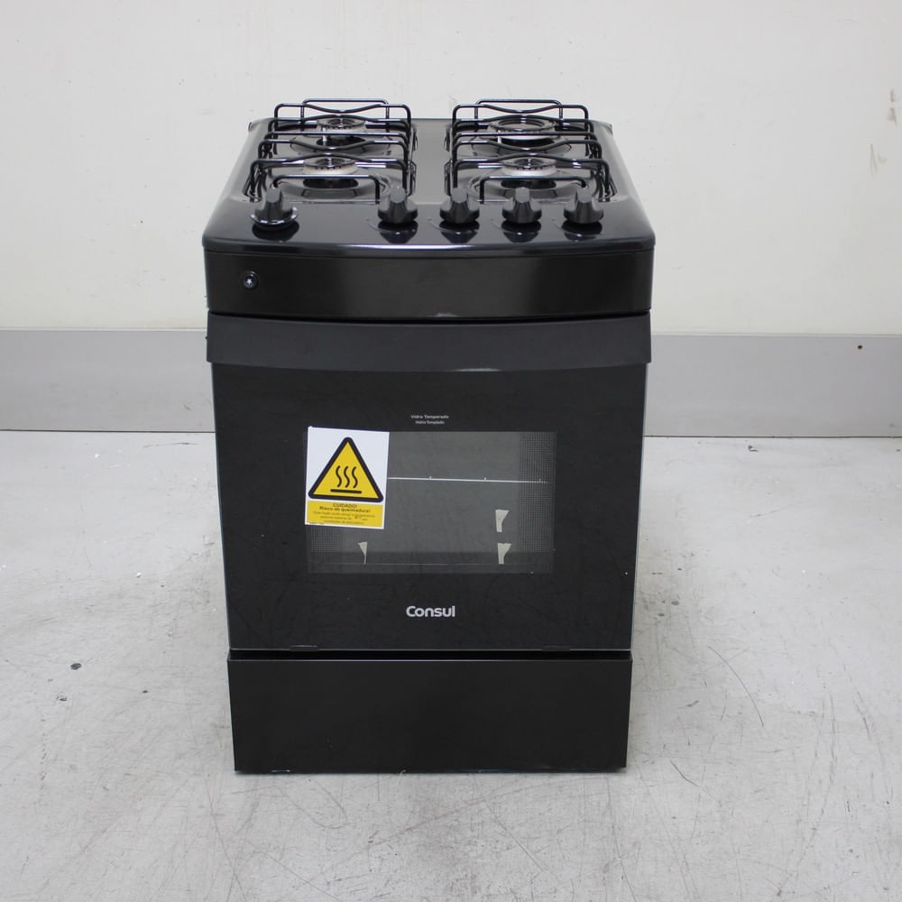 Fogão 4 Bocas Preto Consul Com Mesa Esmaltada - Cfo4zaeus3_Wbom_Cg6861452 Bivolt