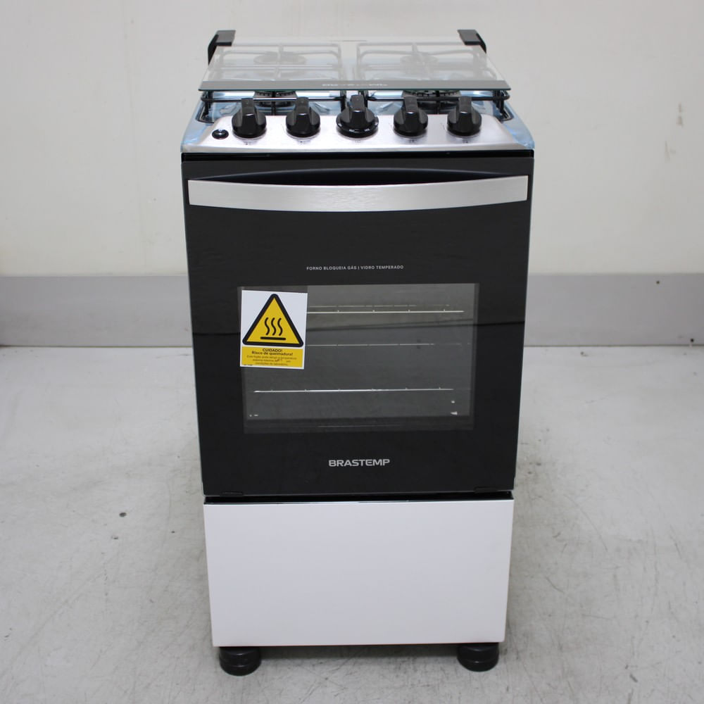 Fogão Brastemp 4 Bocas Branco com Duas Prateleiras com Alturas Ajustáveis - BFO4NBBUS2_WOTIMO_CG6757065