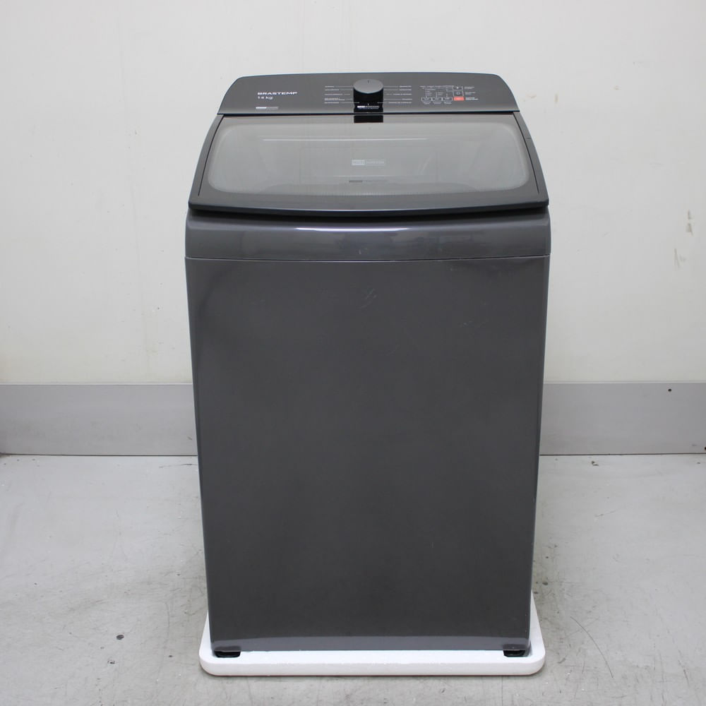 Máquina De Lavar Cinza Platinum Brastemp 14Kg Com Smart Sensor E Função Reduzir Tempo - Bwj14a9as3_Wbom_Ch6584096 110V