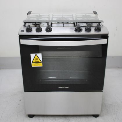 Fogão Brastemp 5 Bocas Cor Inox com Turbo Chama - BFS5GDRRS3_WBOM_CH6793191 220V