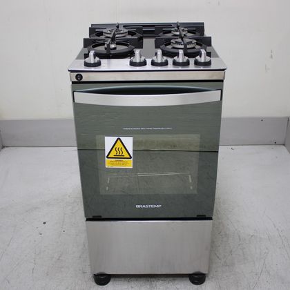 Fogão Brastemp 4 Bocas Inox com Mesa de Vidro, Dupla Chama e Grill Elétrico - BFO4VBRNS2_WOTIMO_CH6793257 110V