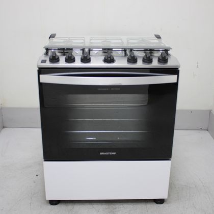 Fogão Brastemp 6 Bocas Branco com Botões Removíveis e Exclusivo Aro Protetor - BFS6NCBUS2_WOTIMO_CH6782152 BIVOLT