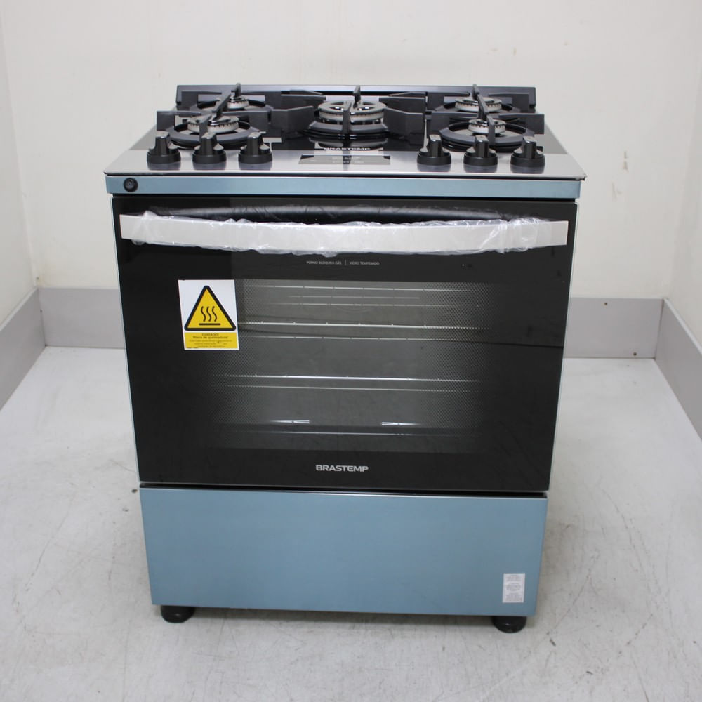 Fogão Brastemp 5 Bocas Cor Inox Com Mesa De Vidro, Turbo Chama E Timer - Bfs5xarus2_Wotimo_Ch6805179 Bivolt