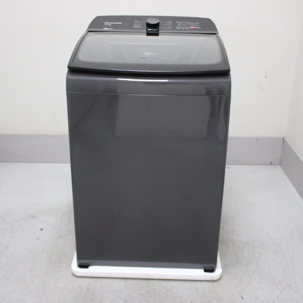 Máquina De Lavar Cinza Platinum Brastemp 14Kg Com Smart Sensor E Função Reduzir Tempo - Bwj14a9as1_Wexcele_Ci6754185 110V