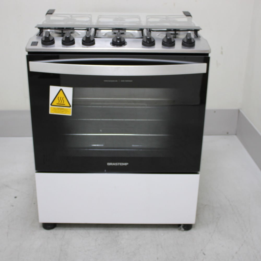 Fogão Brastemp 6 Bocas Branco Com Botões Removíveis E Exclusivo Aro Protetor - Bfs6ncbus1_Wexcele_Ch6806421 Bivolt