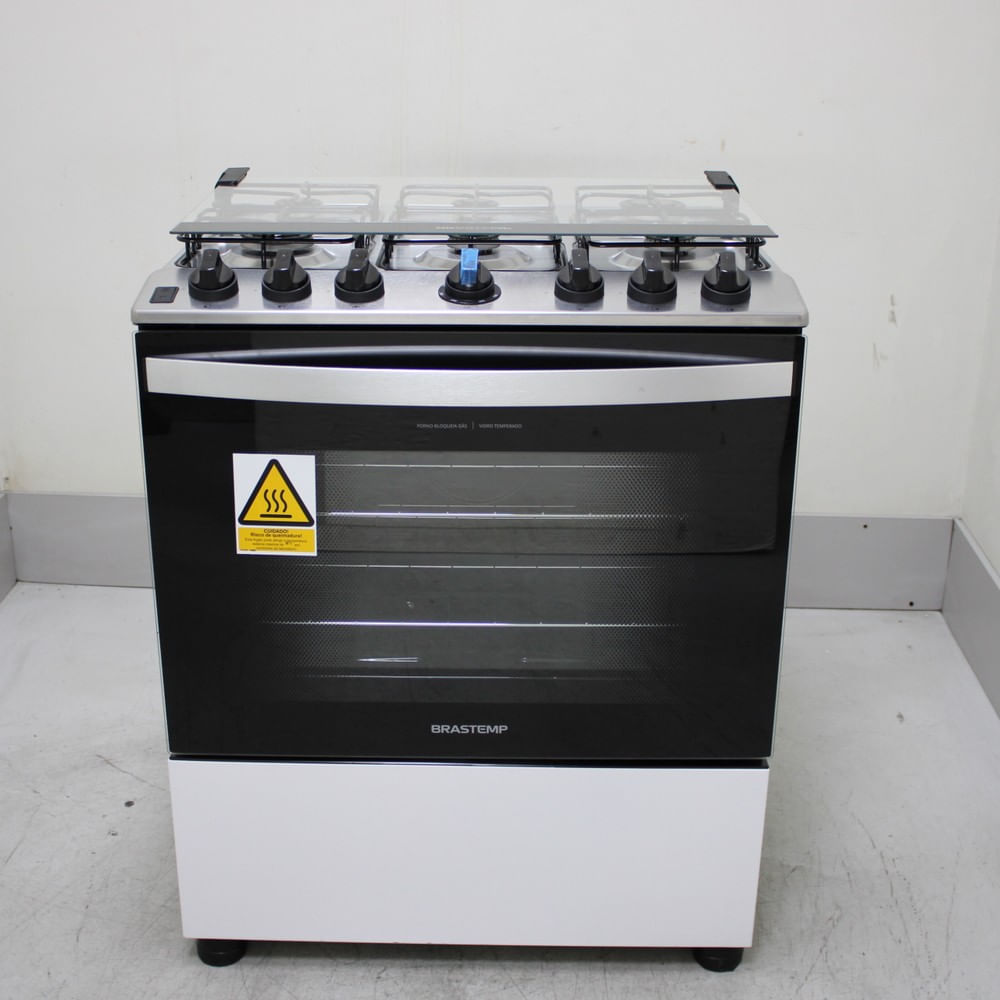 Fogão Brastemp 6 Bocas Branco Com Botões Removíveis E Exclusivo Aro Protetor - Bfs6ncbus1_Wexcele_Ci6830172 Bivolt