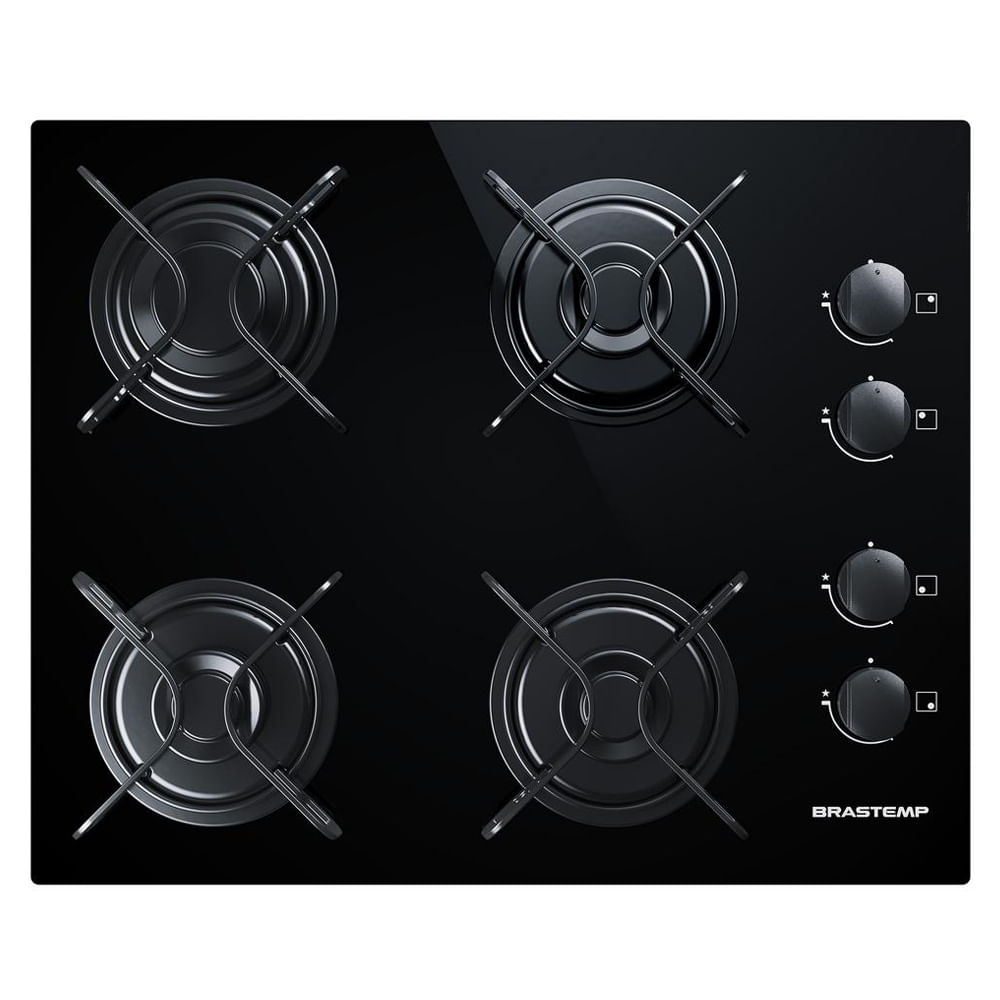 Cooktop 4 Bocas Brastemp Com Grades Piatina E Acendimento Automático - Bdd61ae Bivolt