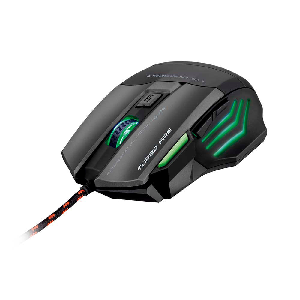 Mouse Multilaser Gamer Profissional Warrior 7 Botões 3200 Dpi Preto Usb - Mo207 Preto