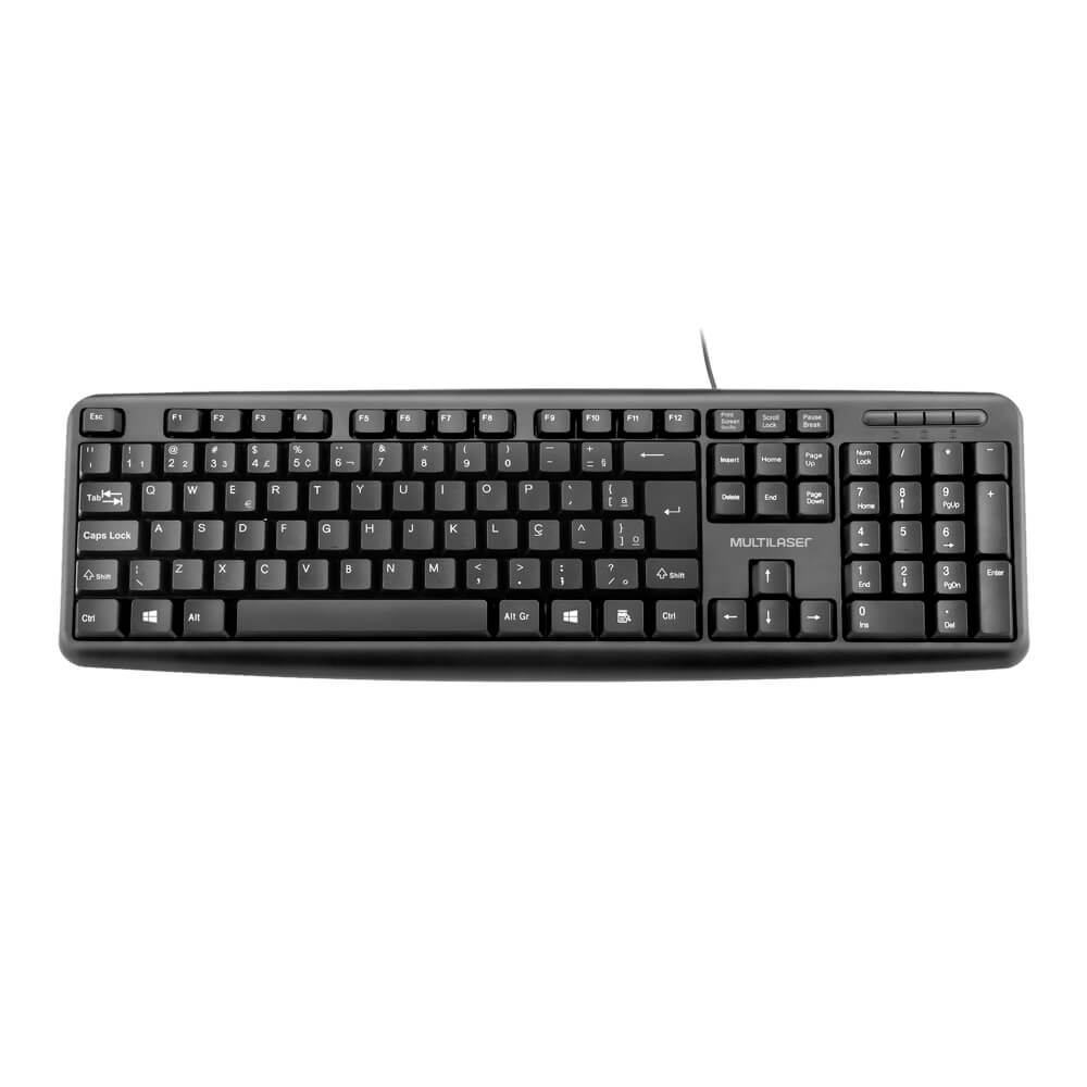 Teclado Multilaser Slim Standard Usb Preto - Tc065 Preto