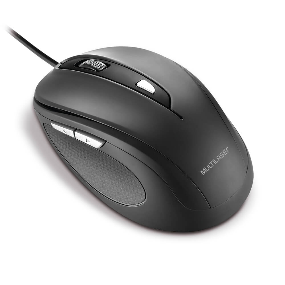 Mouse Multilaser Comfort 6 Botões Usb Preto - Mo241 Preto