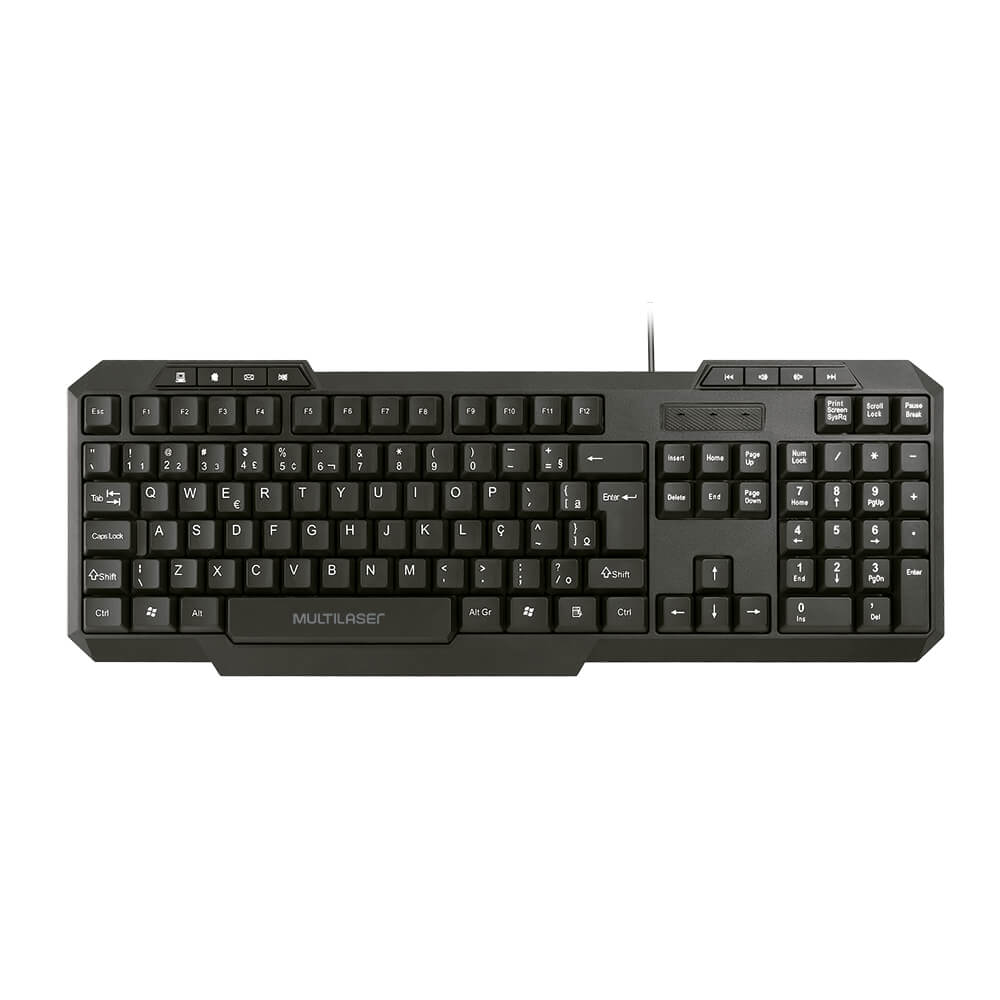 Teclado Multimídia Usb Preto Multilaser- Tc206 Preto