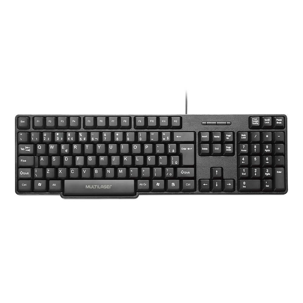 Teclado Slim Preto Usb Multilaser - Tc213 Preto