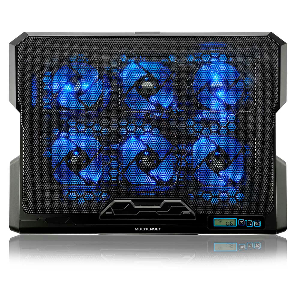 Cooler Para Notebook Com 6 Fans Led Azul Hexa Cooler - Ac282 Azul