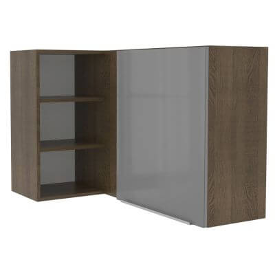 Armário Aéreo De Canto Com Adega Acoplada Madesa Lux 1 Porta Rustic Marrom