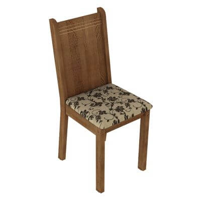 Kit 4 Cadeiras 4290 Madesa Rustic/Bege Marrom Marrom