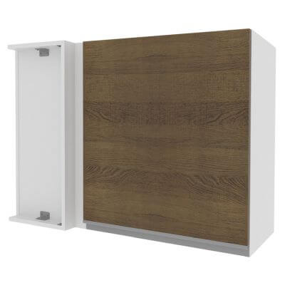 Armário Aéreo De Canto Madesa Acordes Glamy 100% Mdf 1 Porta Branco/Rustic