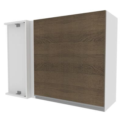 Armário Aéreo De Canto Madesa Glamy 1 Porta - Branco/Rustic Branco/Rustic Marrom