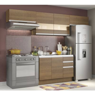 Cozinha Compacta Madesa Marina Rustic/Rustic