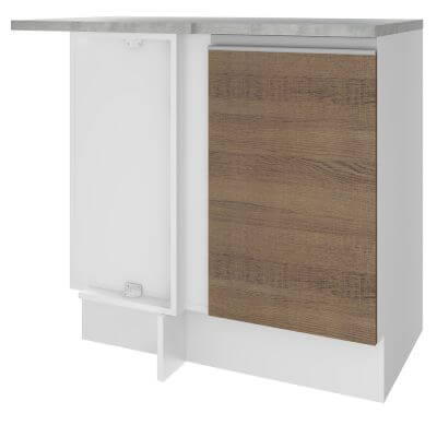 Balcão De Canto Madesa Glamy 1 Porta Branco/Rustic Marrom