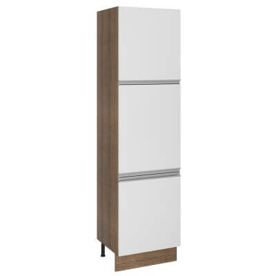 Paneleiro Madesa Glamy 60 Cm 3 Portas Rustic/Branco Marrom