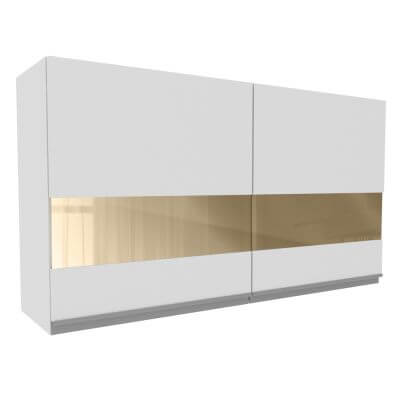 Armário Aéreo Madesa Glamy 120 Cm 2 Portas Com Vidro - Branco Branco Branco
