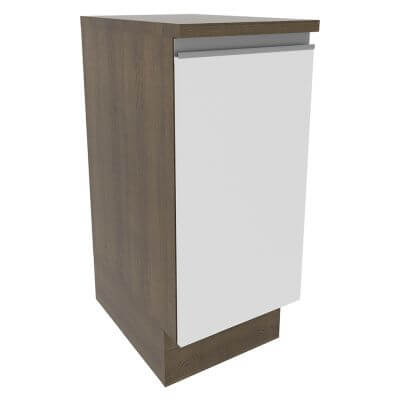 Balcão Madesa Glamy 35 Cm 1 Porta Rustic/Branco Marrom