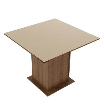 Mesa Madesa Quadrada Tampo De Madeira 5363 Rustic/Crema Marrom