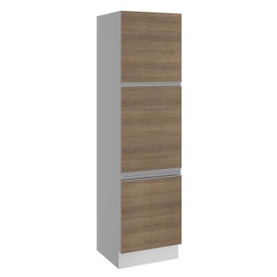 Paneleiro Madesa Glamy 60 Cm 3 Portas - Branco/Rustic Branco/Rustic Marrom