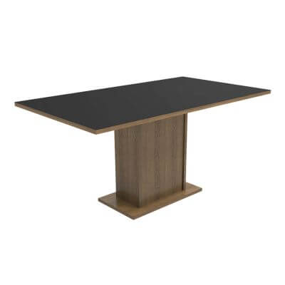 Mesa Madesa Retangular Tampo De Madeira 5275 Rustic/Preto