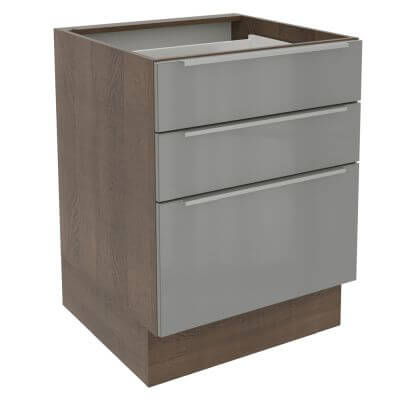 Balcão Madesa Lux 60 Cm 3 Gavetas Rustic Marrom