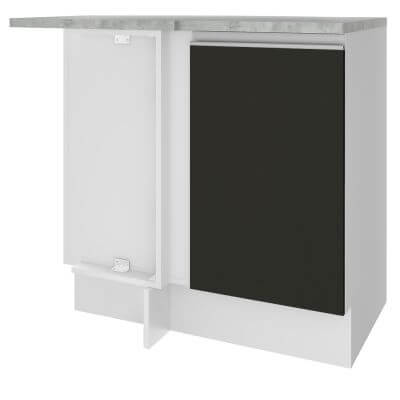 Balcão De Canto Madesa Glamy 1 Porta - Branco/Preto Branco