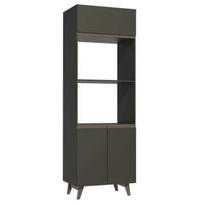 Torre Quente Madesa Reims 70 Cm 3 Portas Preto Marrom