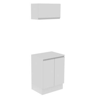Kit 60 Madesa Smart 2 Portas E 1 Suspensa Com Tampo Branco Branco