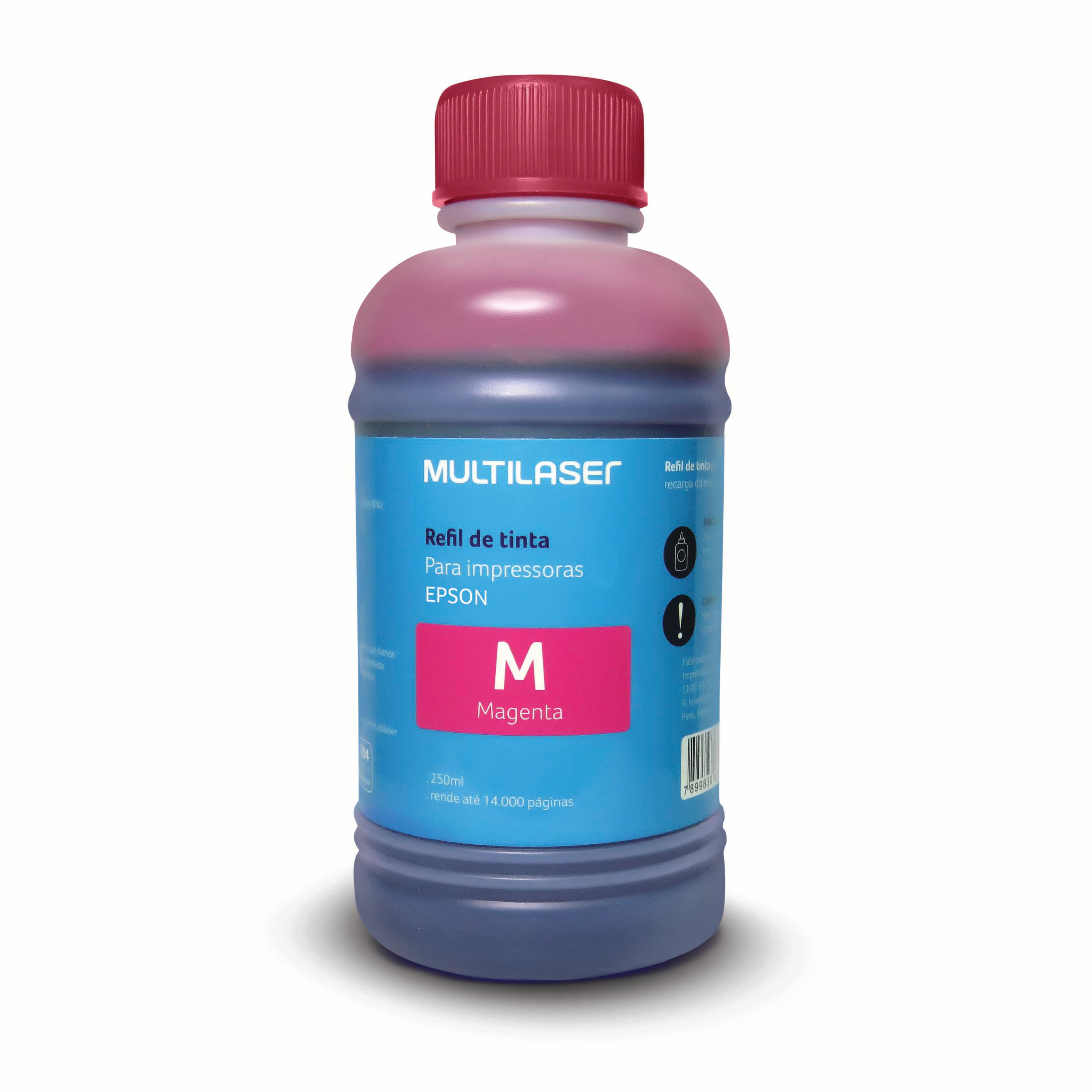 Refil De Tinta Para Impressoras Epson 250ml Magenta Multilaser - Rf015 Multilaser