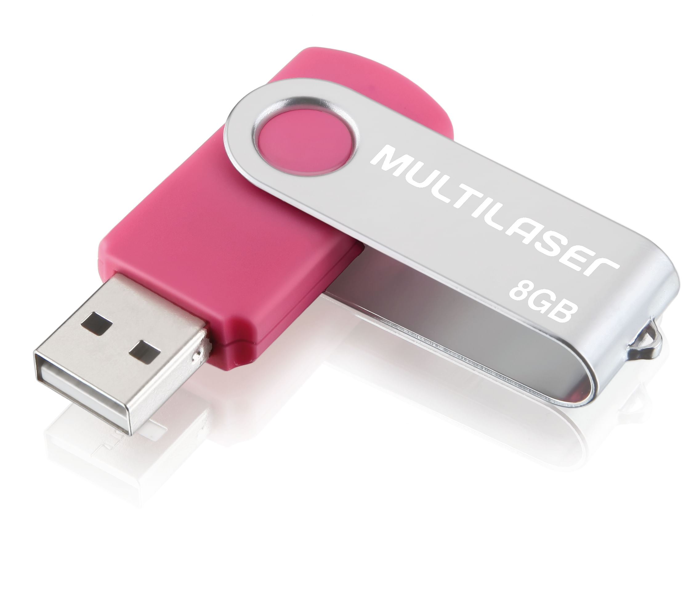 Pen Drive Multilaser Twist 8Gb Usb Leitura 10Mb/S E Gravação 3Mb/S Rosa - Pd687