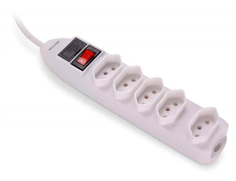 Filtro De Linha 5 Tomadas Branco Multilaser - Wi300 Branco