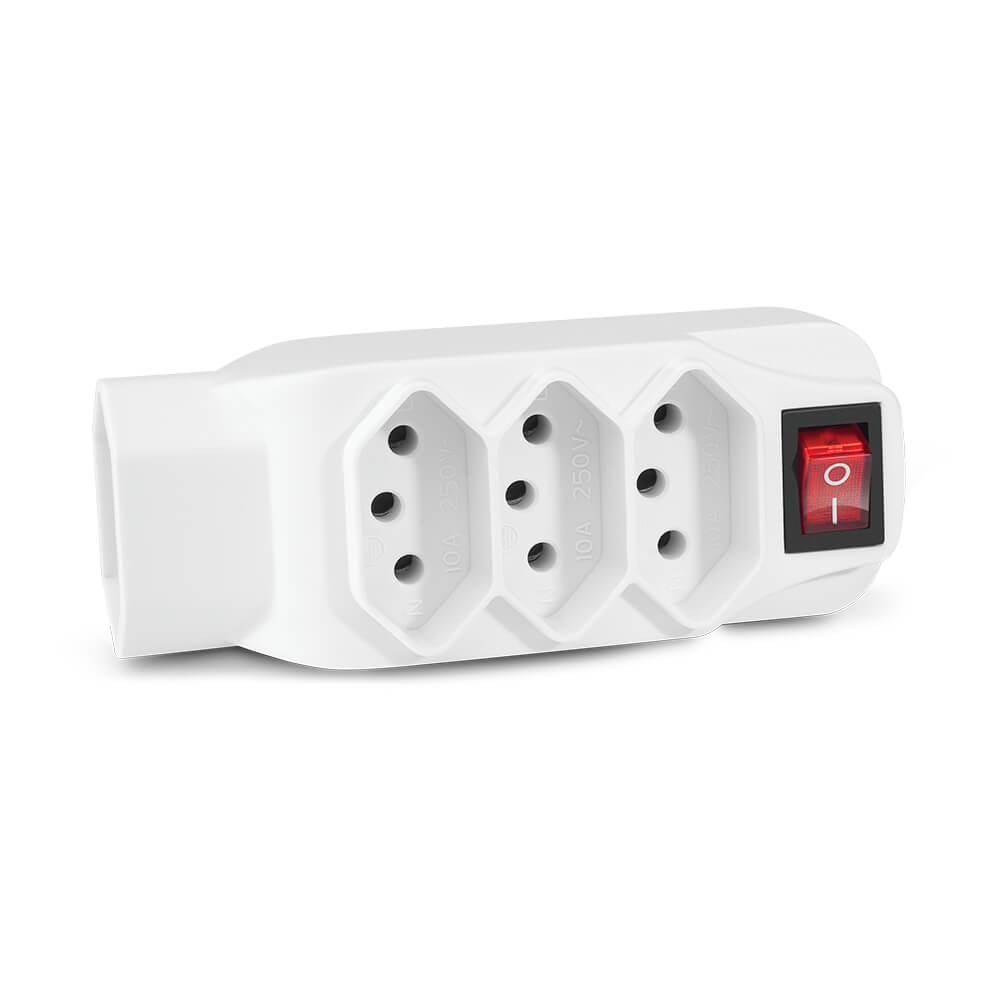 Adaptador L Multilaser De Energia Novo Padrão 4 Tomadas - Wi246 Multilaser