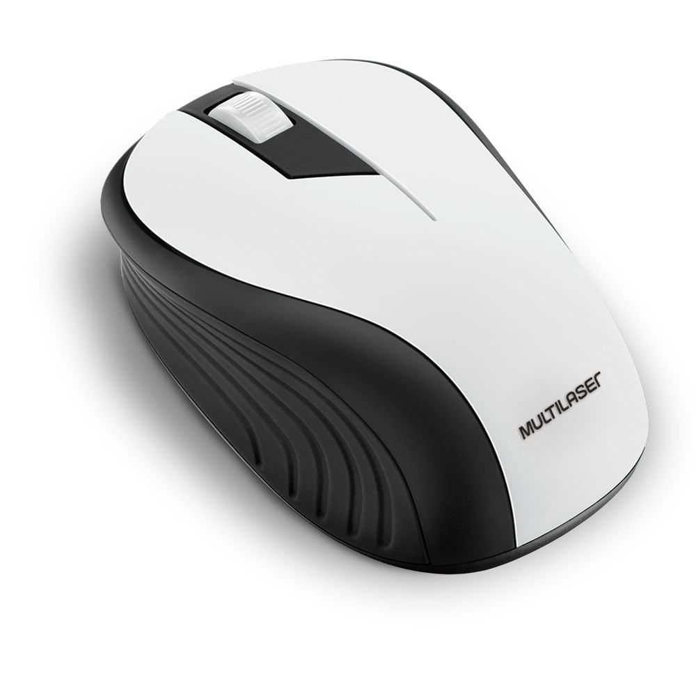 Mouse Multilaser Sem Fio 2.4Ghz Preto E Branco Usb - Mo216 Branco